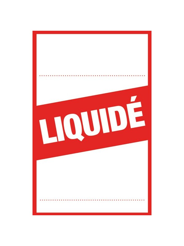 Étiquettes "liquidé" style 2 rouges