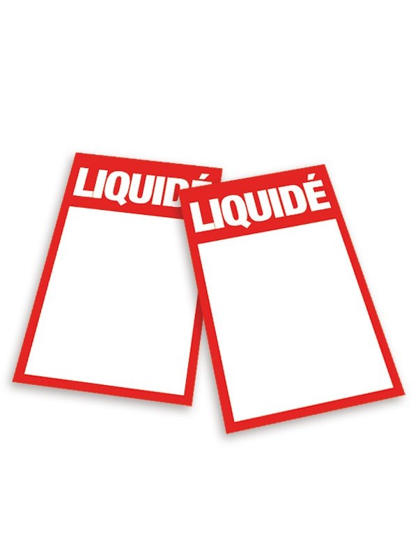 Étiquettes "liquidé" style 1