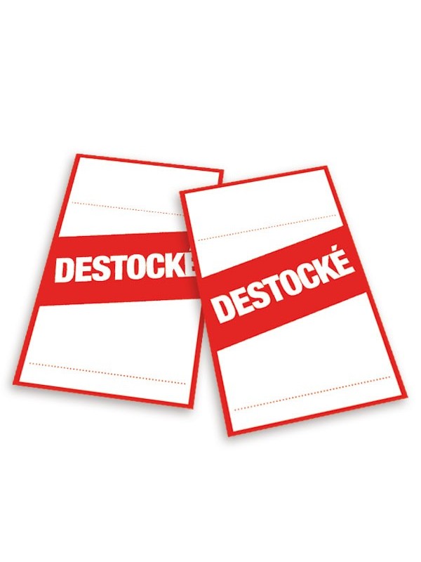 Étiquettes "destocké" style 2